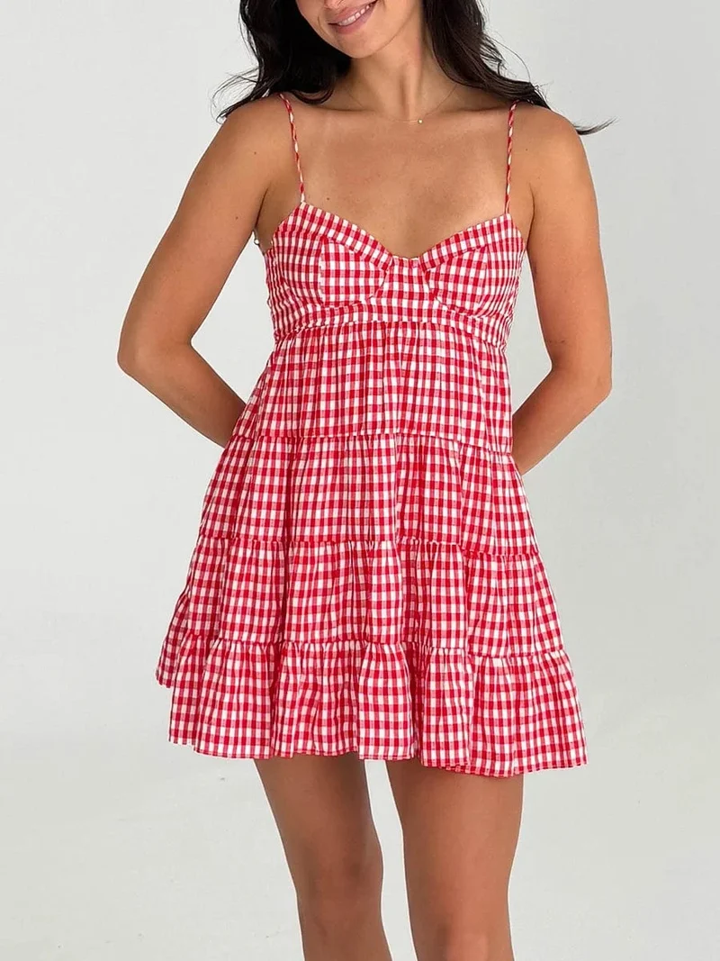 Robe été mini évasée à bretelles