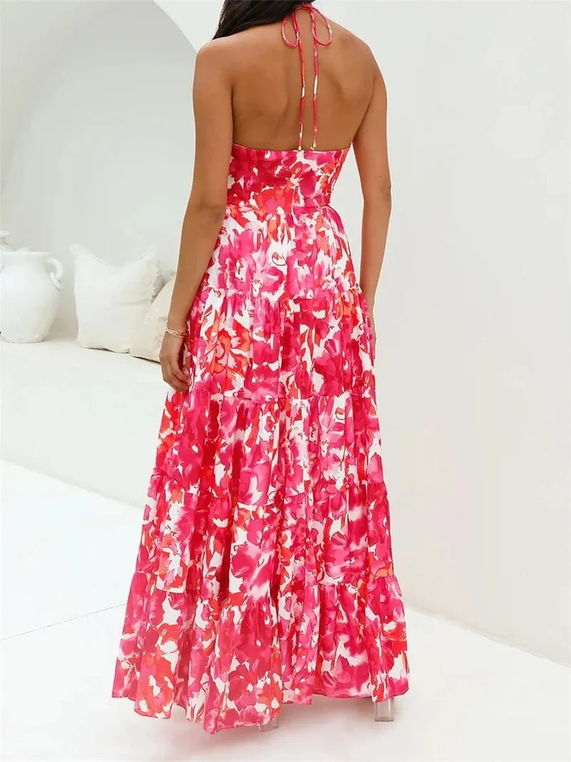 Robe bohème longue fleurie fluide