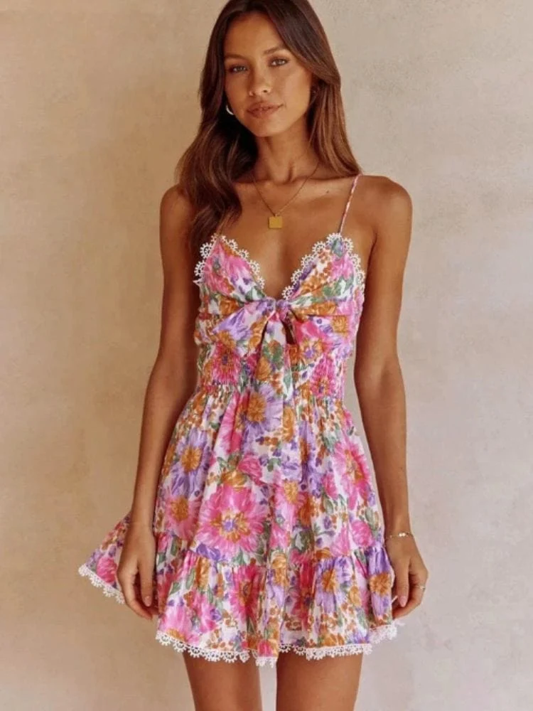 Robe été multicolore courte
