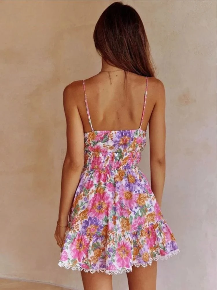 Robe été multicolore courte