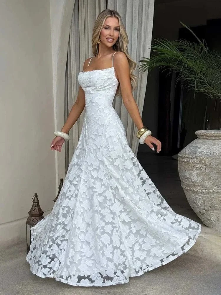 Robe de soirée chic longue en dentelle