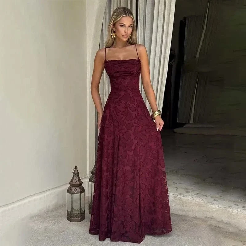 Robe de soirée chic longue en dentelle