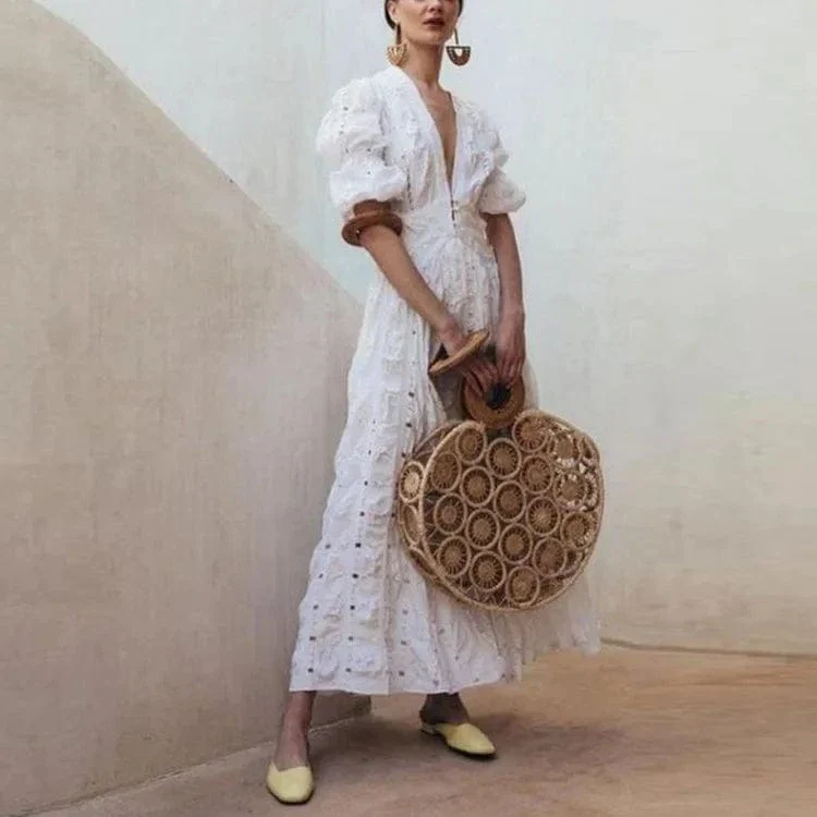 Robe été blanche fluide boho