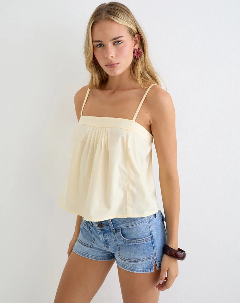 Haut Aliha Cami en popeline couleur « buttermilk »