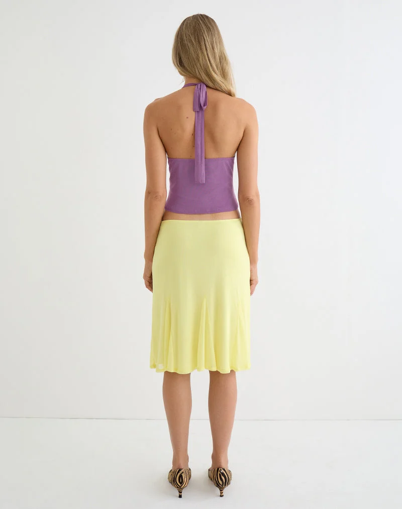 Jupe midi Suhuira en maille jaune
