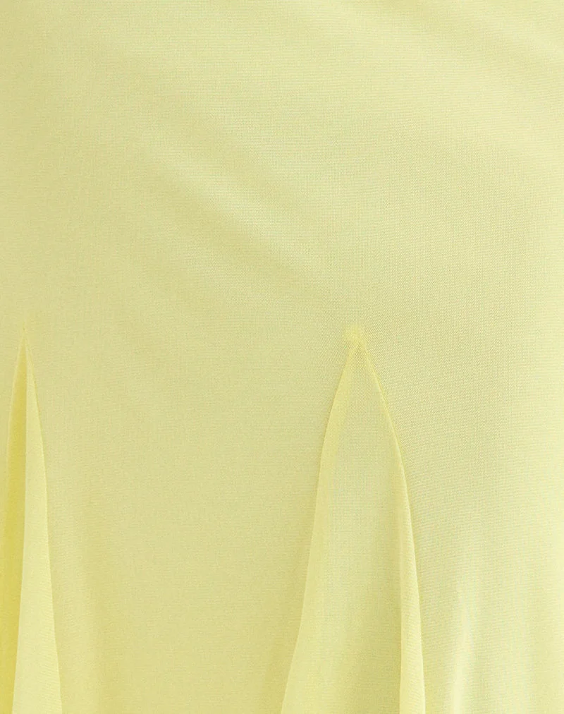 Jupe midi Suhuira en maille jaune