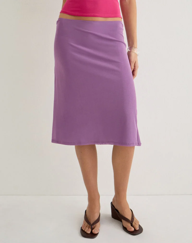 Jupe midi Laykha en maille, violette