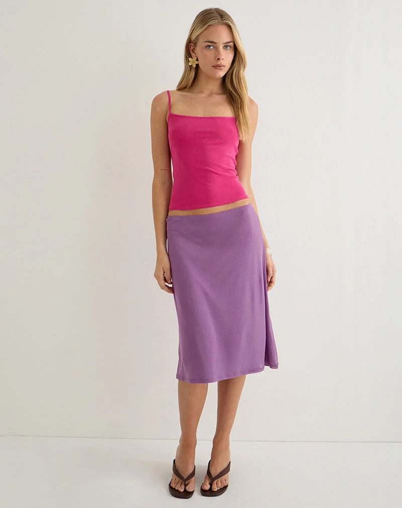 Jupe midi Laykha en maille, violette