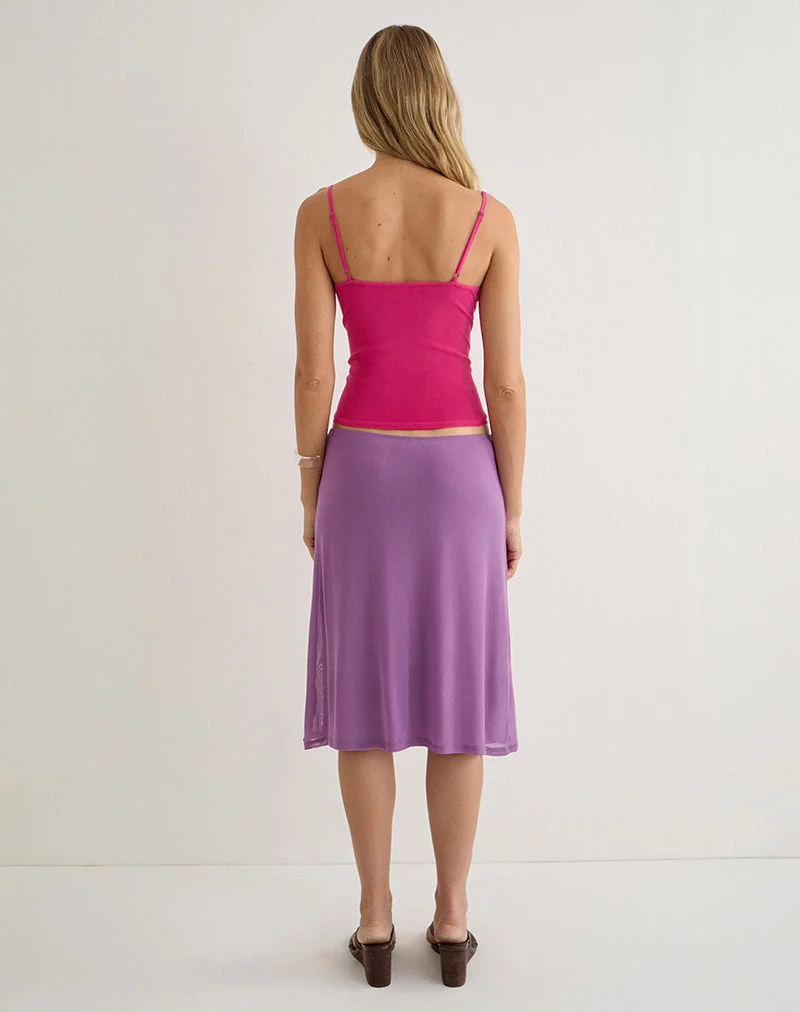 Jupe midi Laykha en maille, violette
