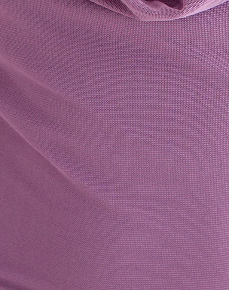 Haut à capuche Bujou en maille violette