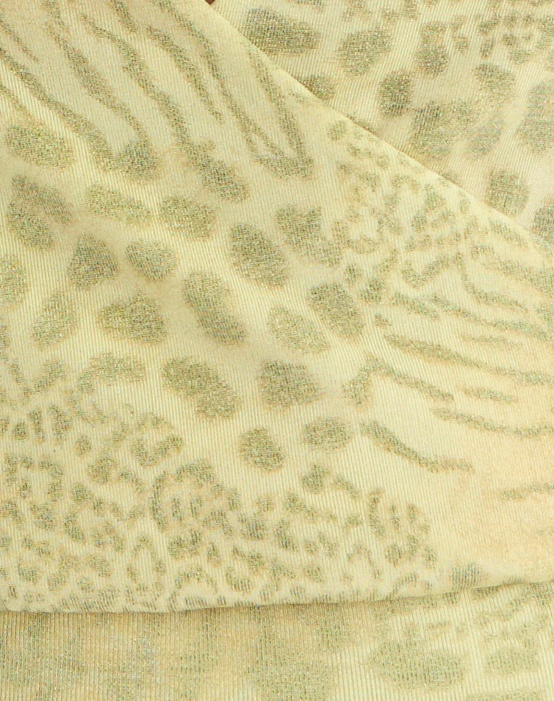 Haut dos nu drapé Sadara, motif léopard vert