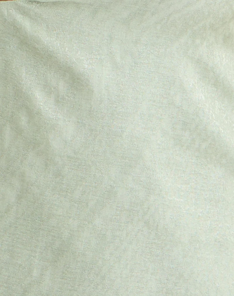 Haut à col licou Memayu en mousseline chatoyante couleur olive