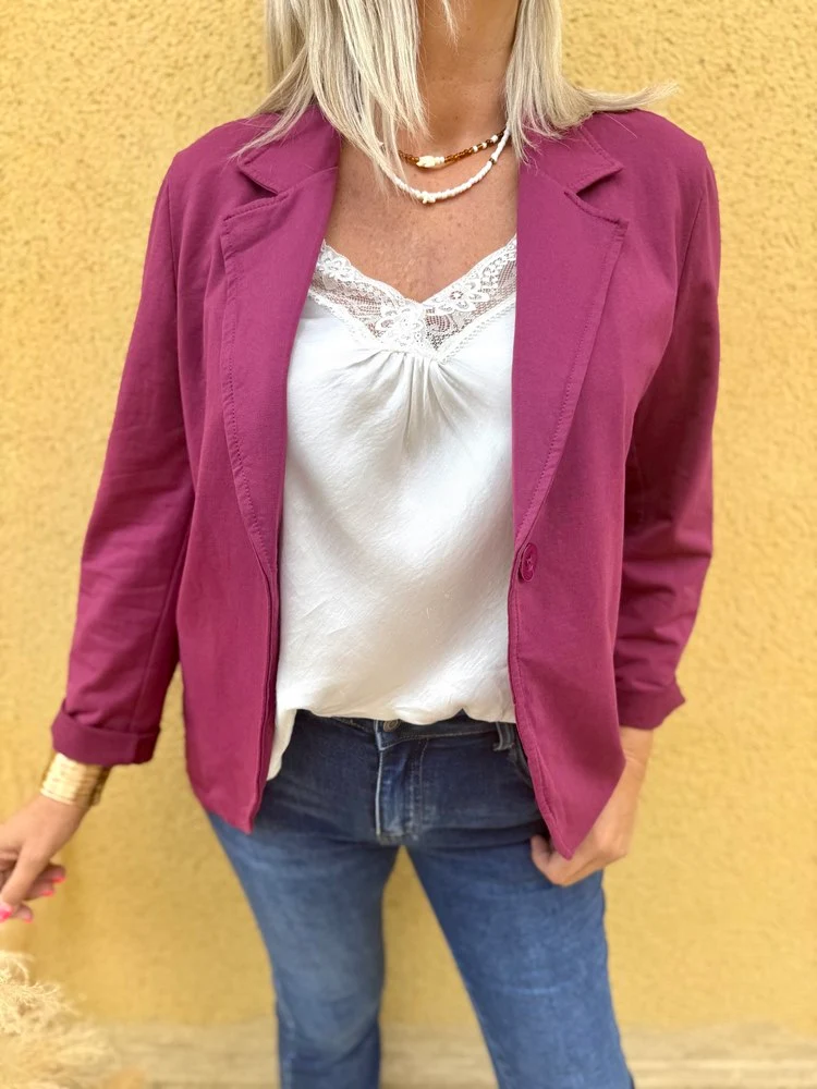 Veste tailleur Andréa lie de vin