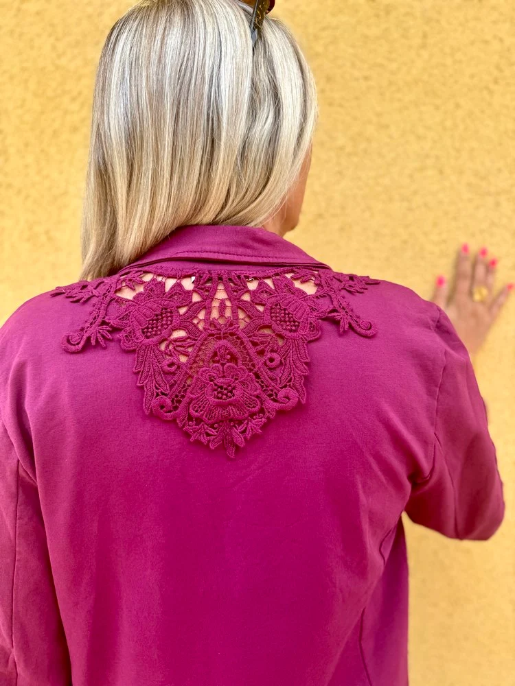 Veste tailleur Andréa lie de vin