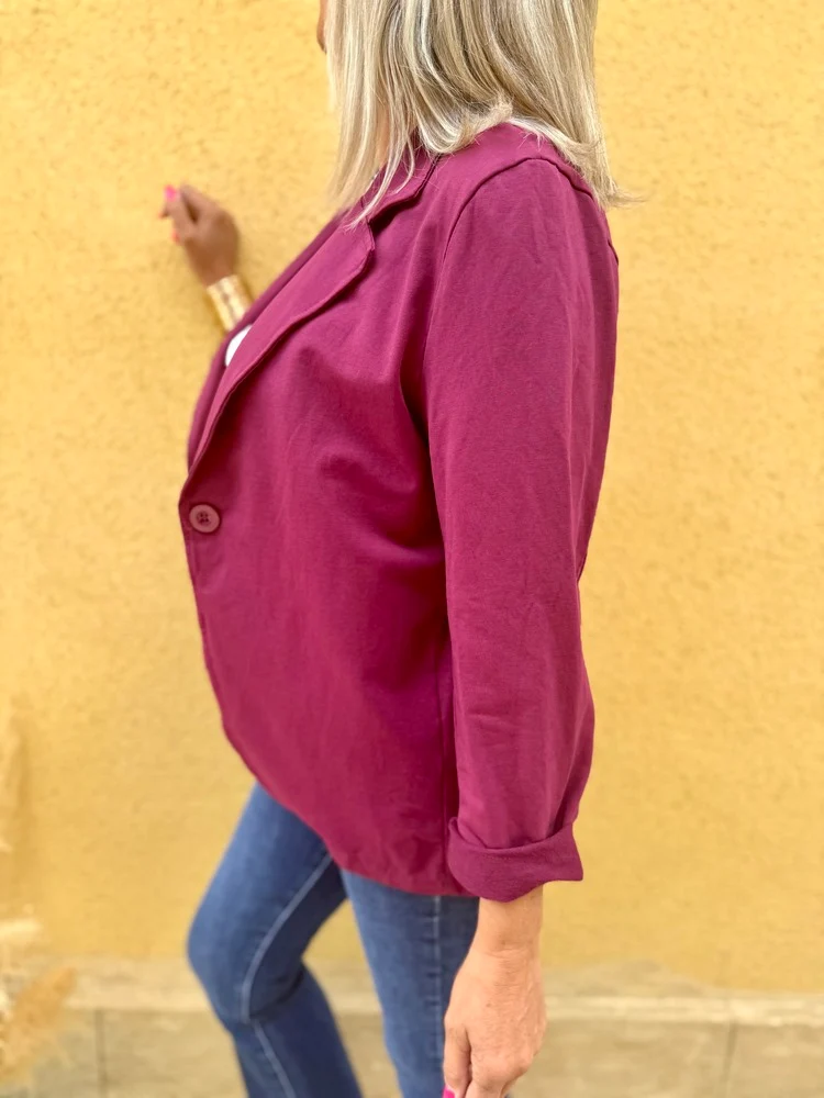 Veste tailleur Andréa lie de vin