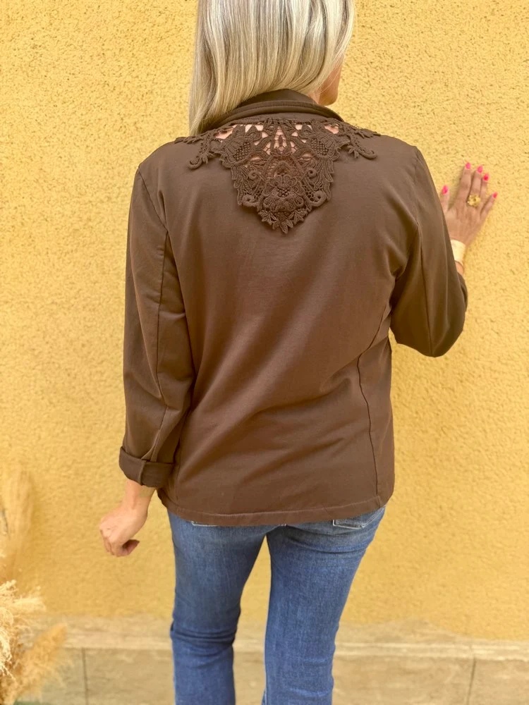 Veste tailleur Andréa chocolat