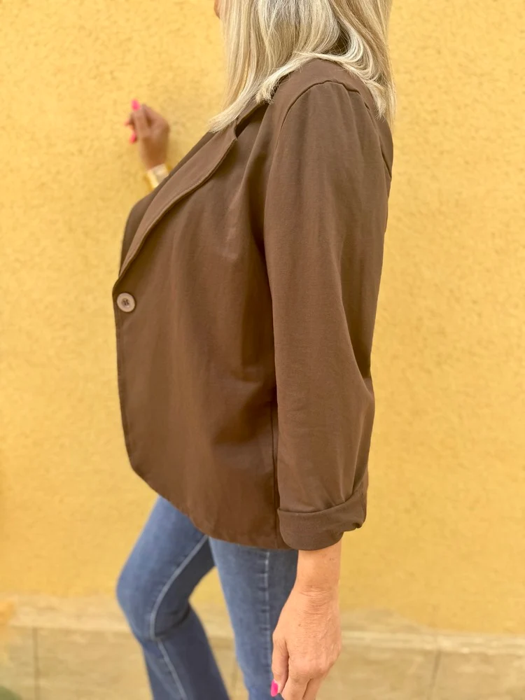 Veste tailleur Andréa chocolat