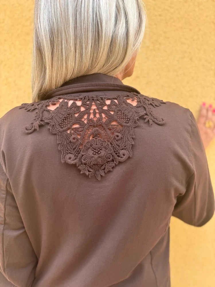 Veste tailleur Andréa chocolat