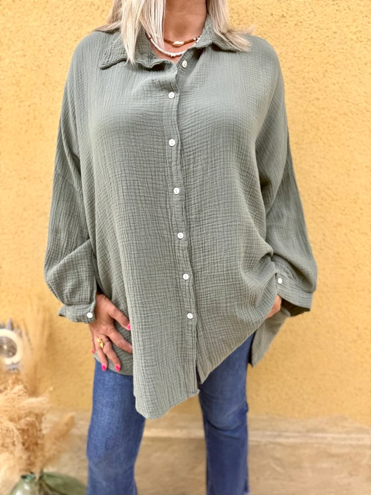 Chemise méga loose Eye tilleul