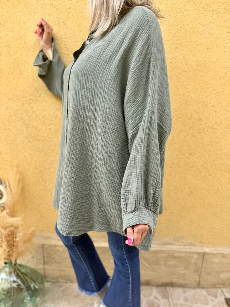 Chemise méga loose Eye tilleul