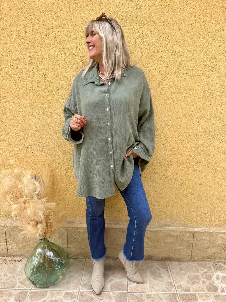 Chemise méga loose Eye tilleul