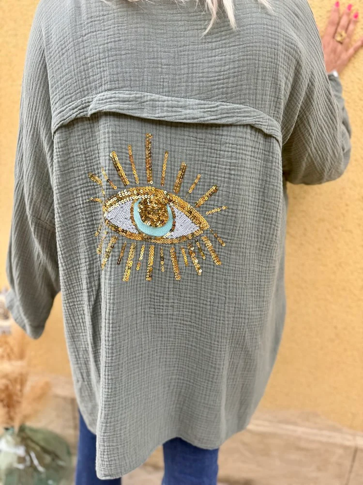 Chemise méga loose Eye tilleul