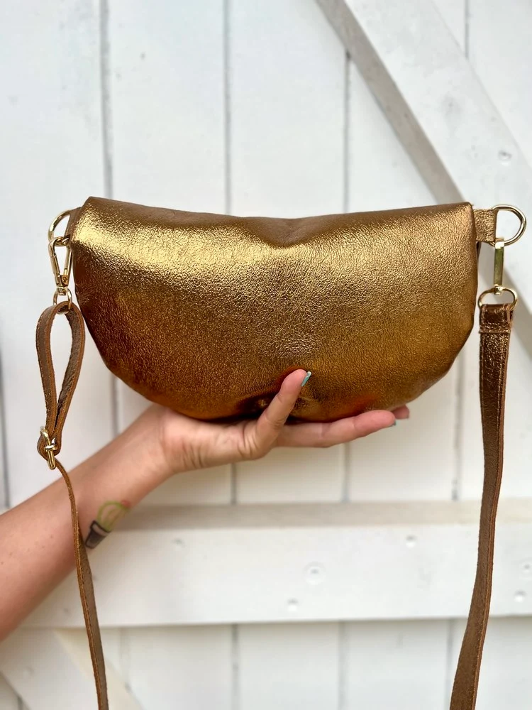 Banane Tosca M/L en cuir caramel