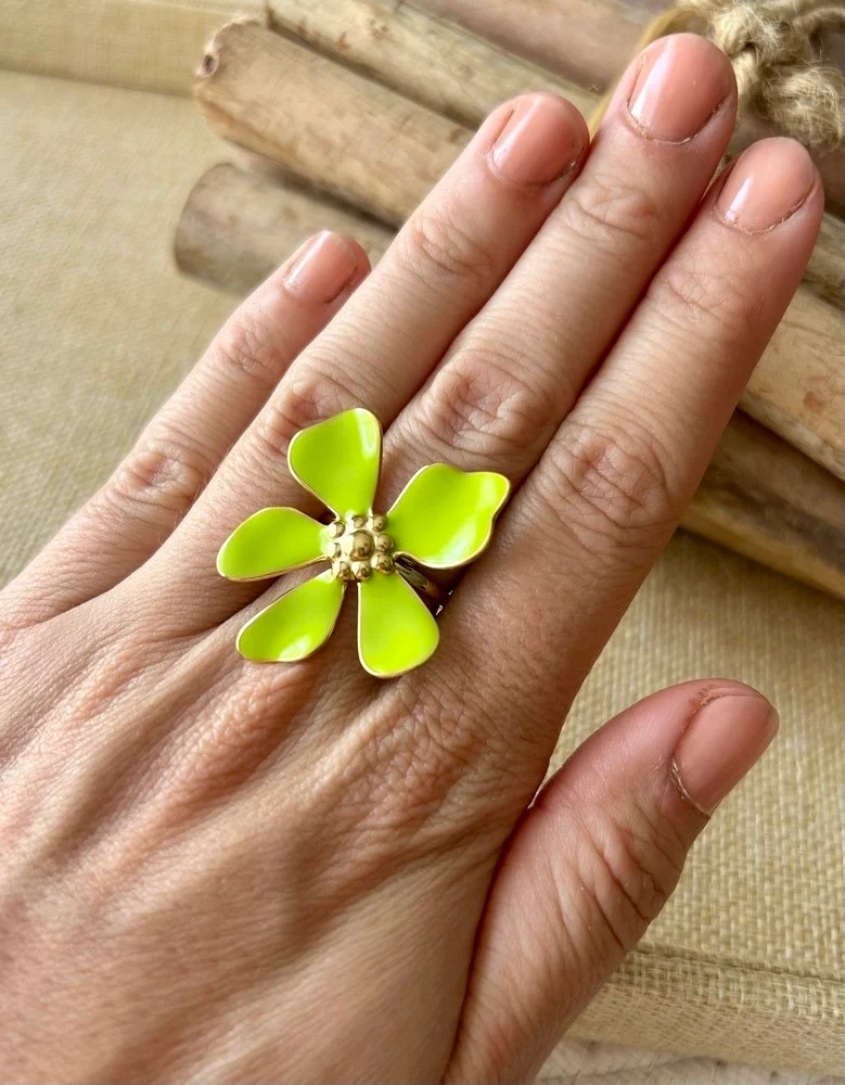 Bague Florina vert anis