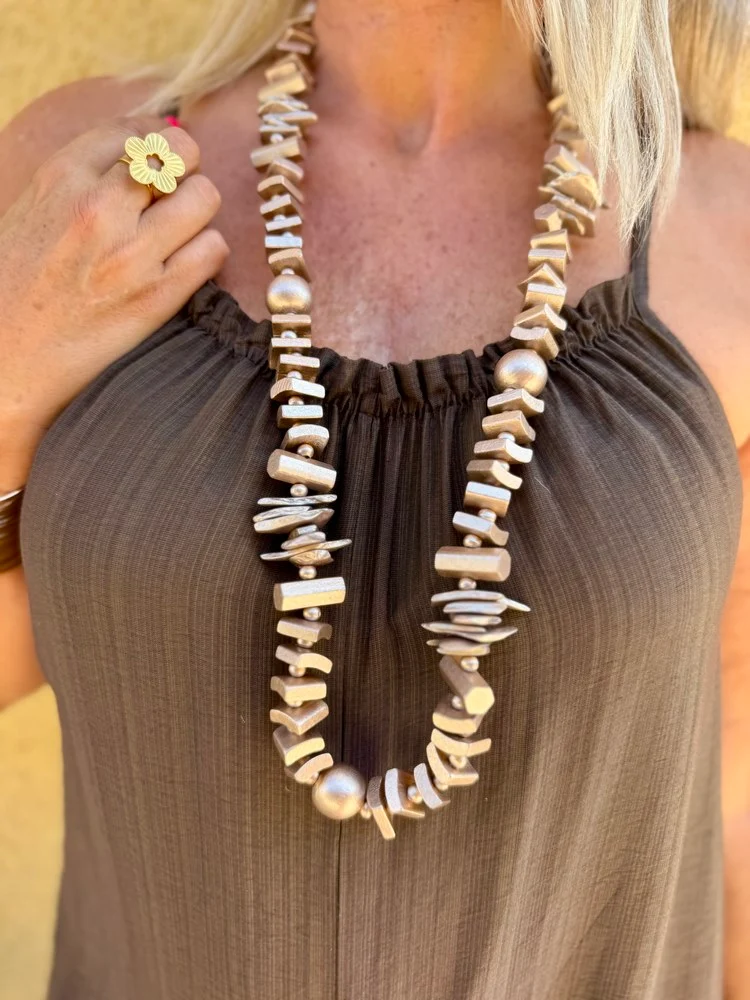 Collier Pablo taupe rosé