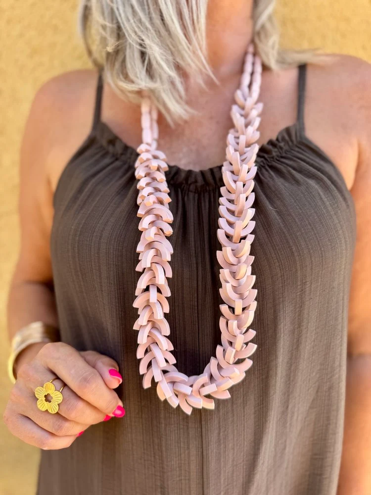 Collier Polo rose pâle