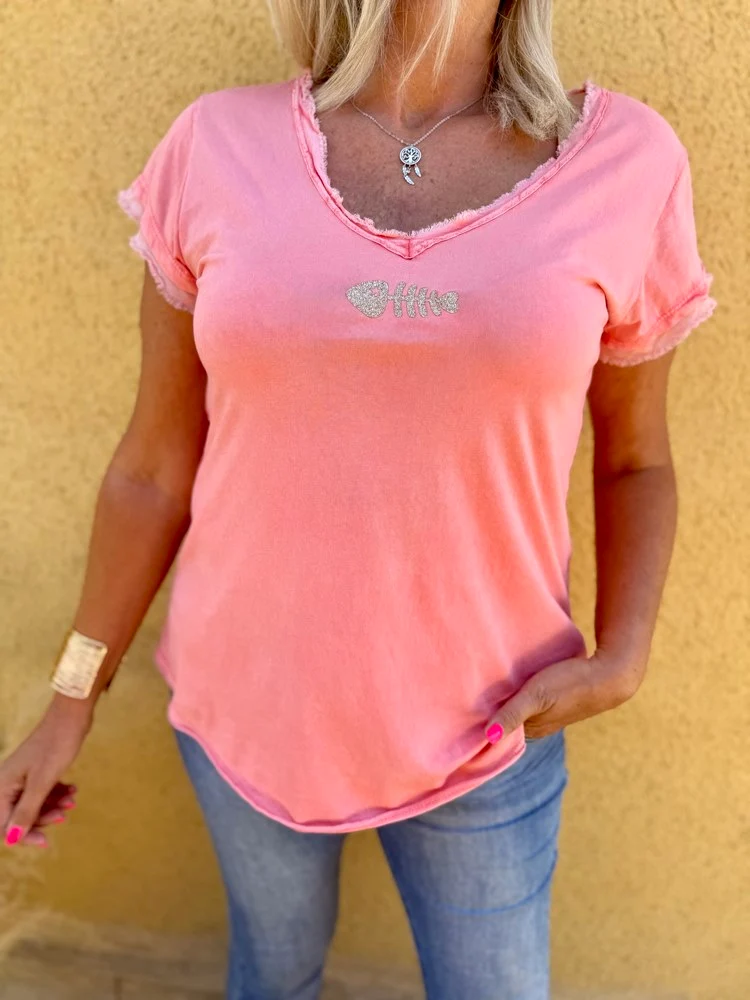Teeshirt Poisson corail