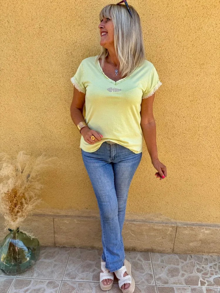 Teeshirt Poisson vert anis