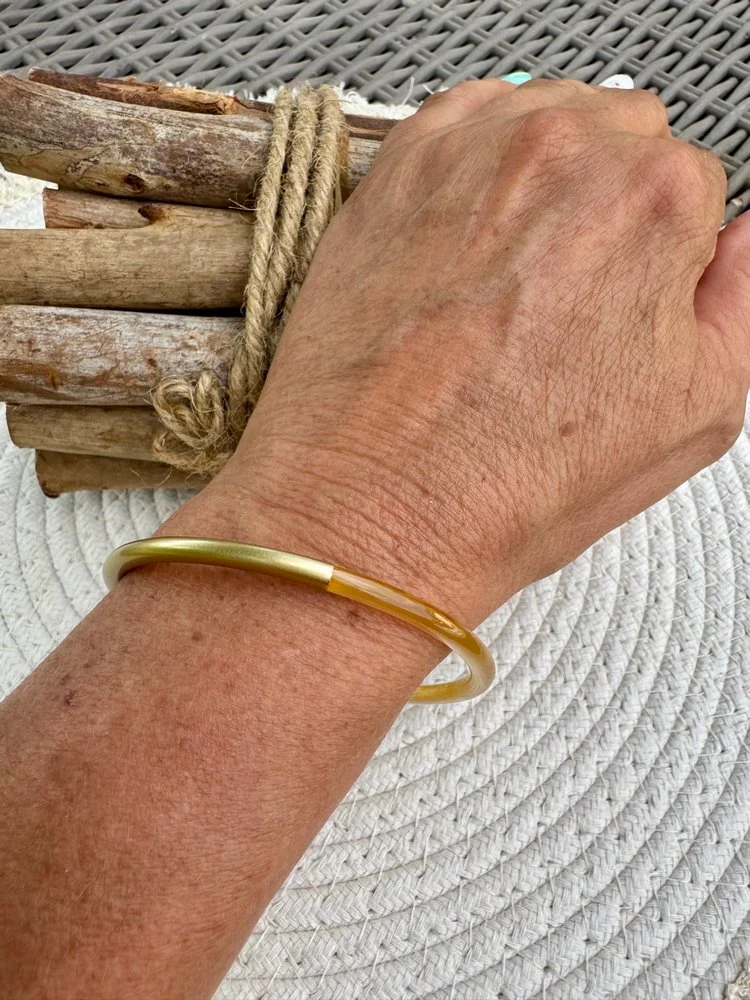 Bracelet jonc Tania camel clair