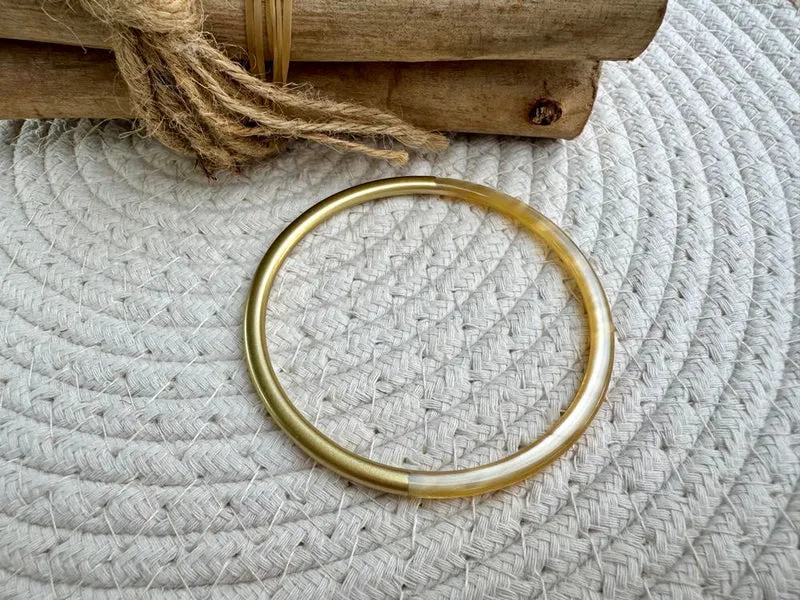 Bracelet jonc Tania camel clair