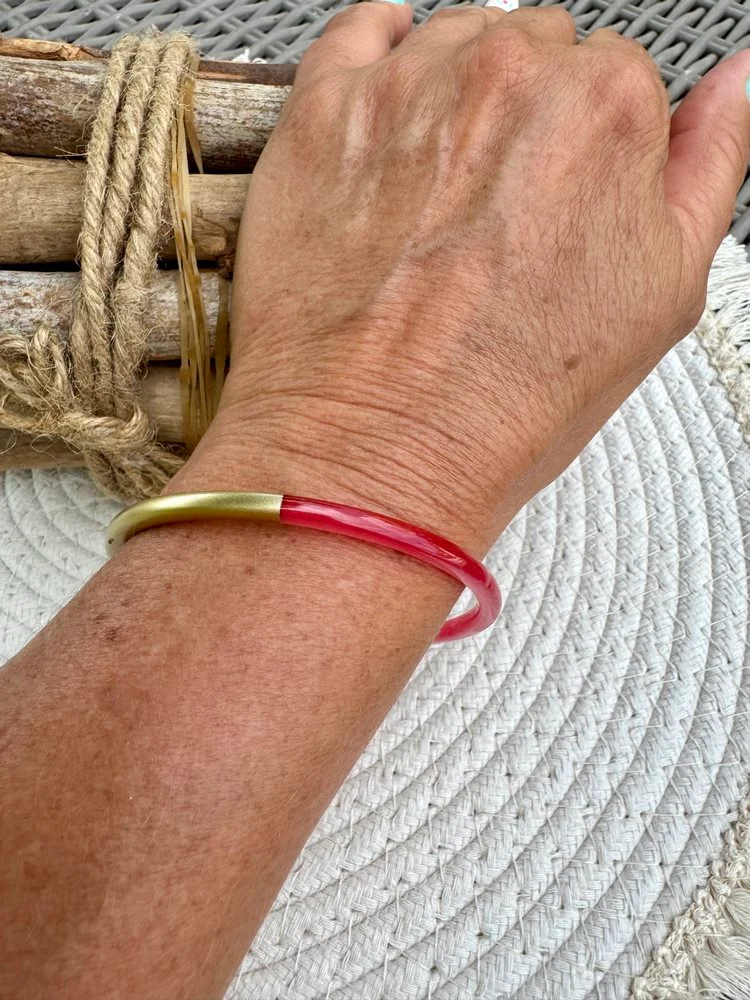 Bracelet jonc Tania rose