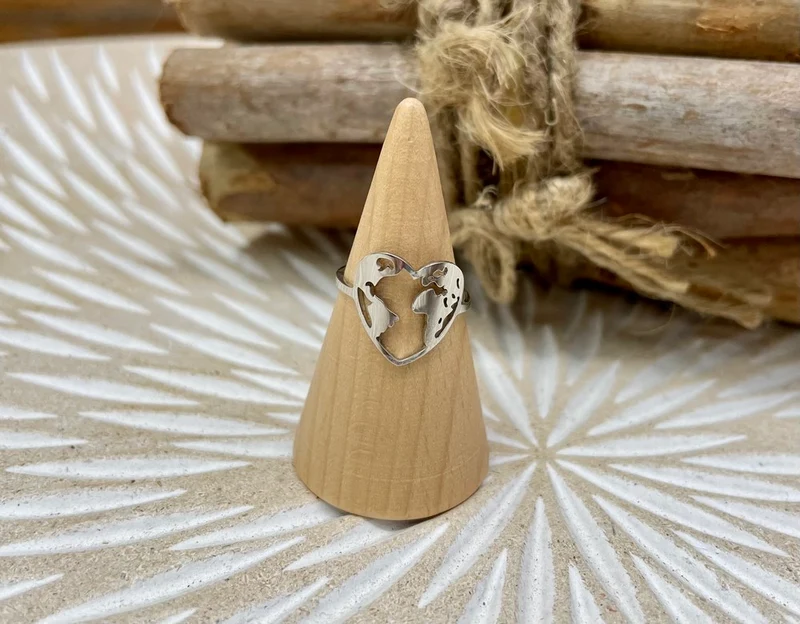 Bague acier inoxydable Coeur