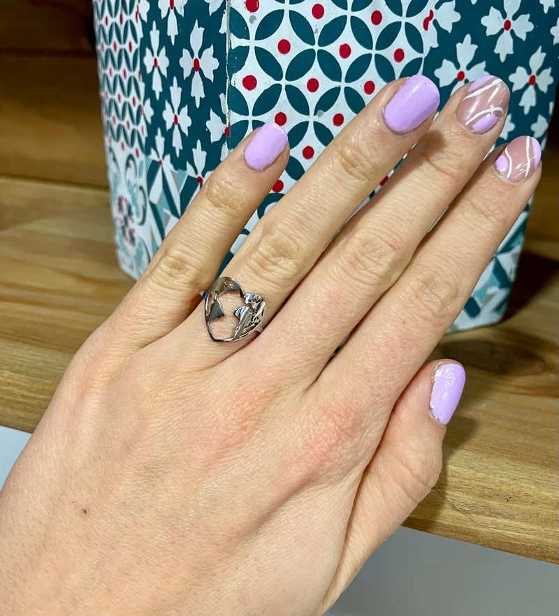 Bague acier inoxydable Coeur