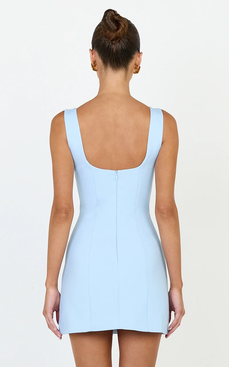 Zaria Mini Dress - Panel Dress in Blue