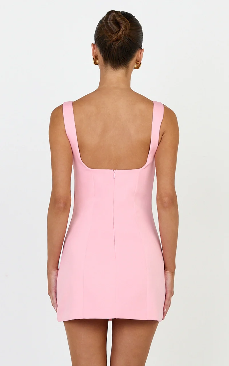 Zaria Mini Dress - Panel Dress in Pink