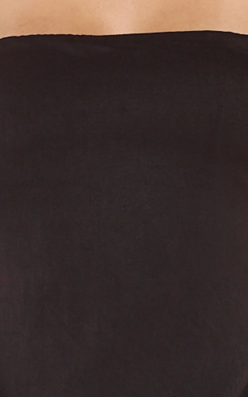 Robyn Top - Strapless Longline Tie Back Top in Chocolate