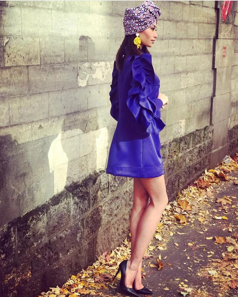 Robe chemise volantée