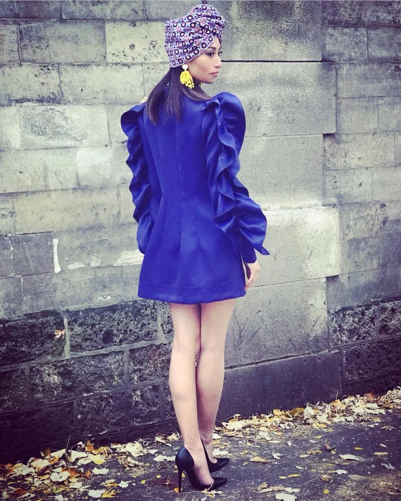 Robe chemise volantée