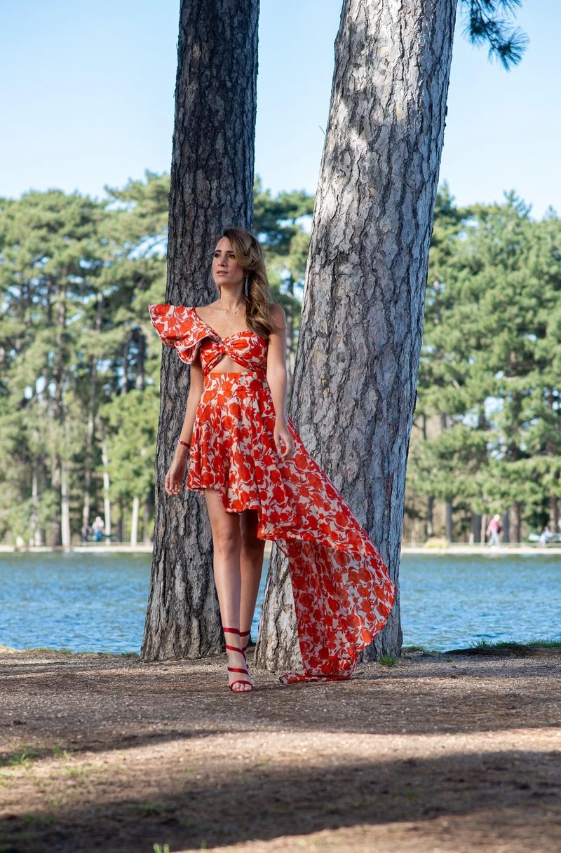 Ensemble Ortiz rouge corail