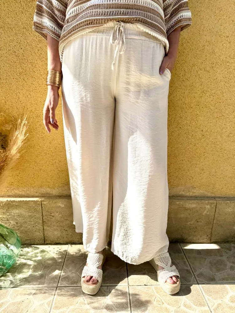 Pantalon fluide Tino beige
