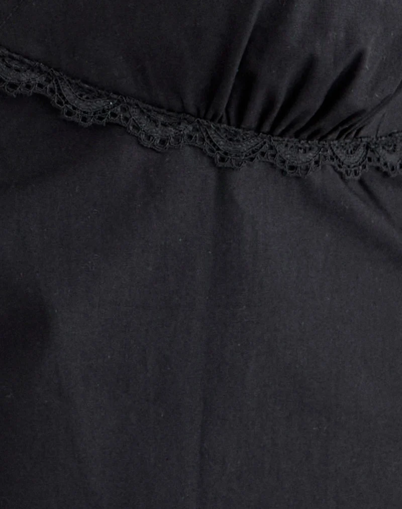 Mini-robe Tavita en popeline noire