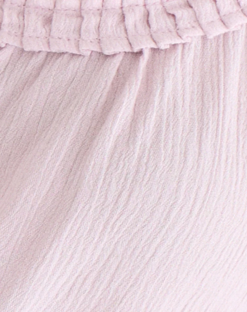Haut Merisso à encolure rond et découpe en forme de trou de serrure, rose pâle froissé