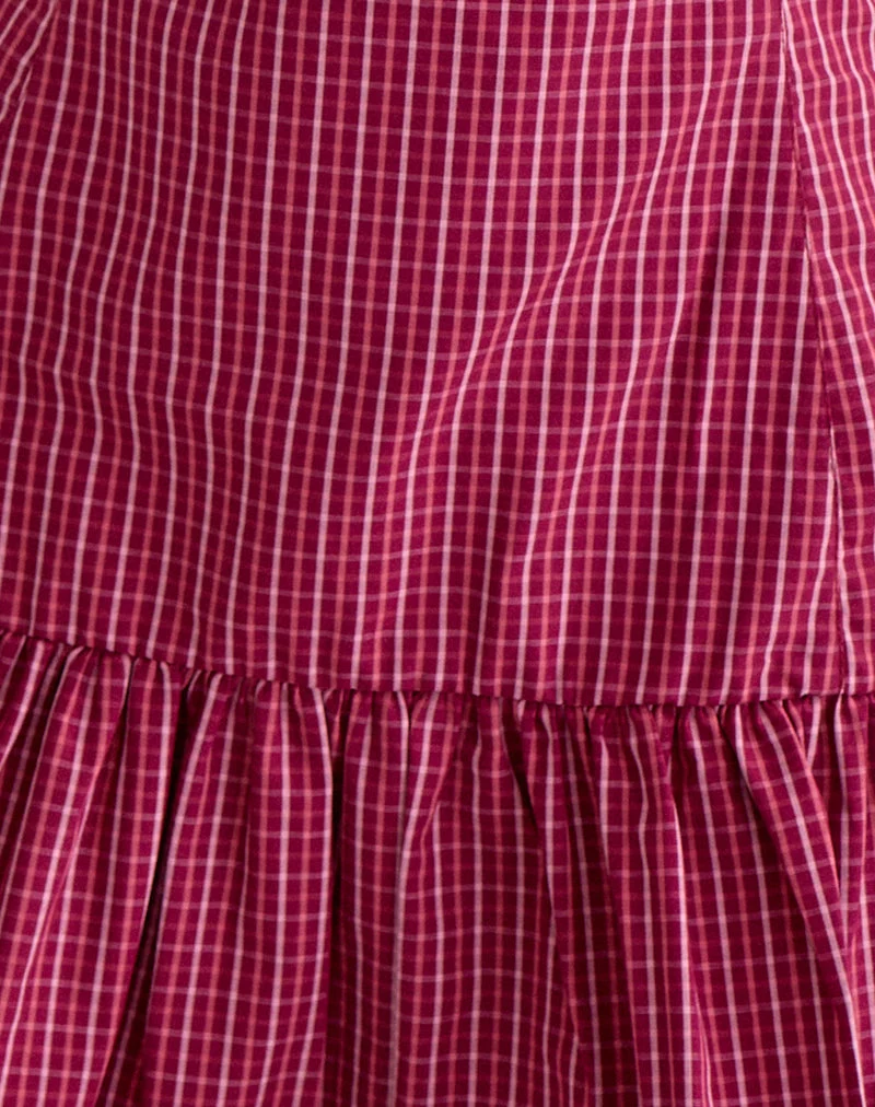 Robe Maelah à carreaux « Raspberry Shadow »