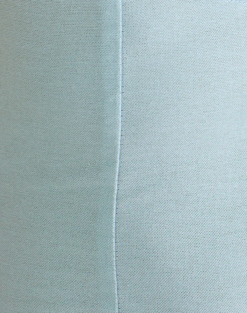 Mini-robe Ambra Scoop en lin bleu acier