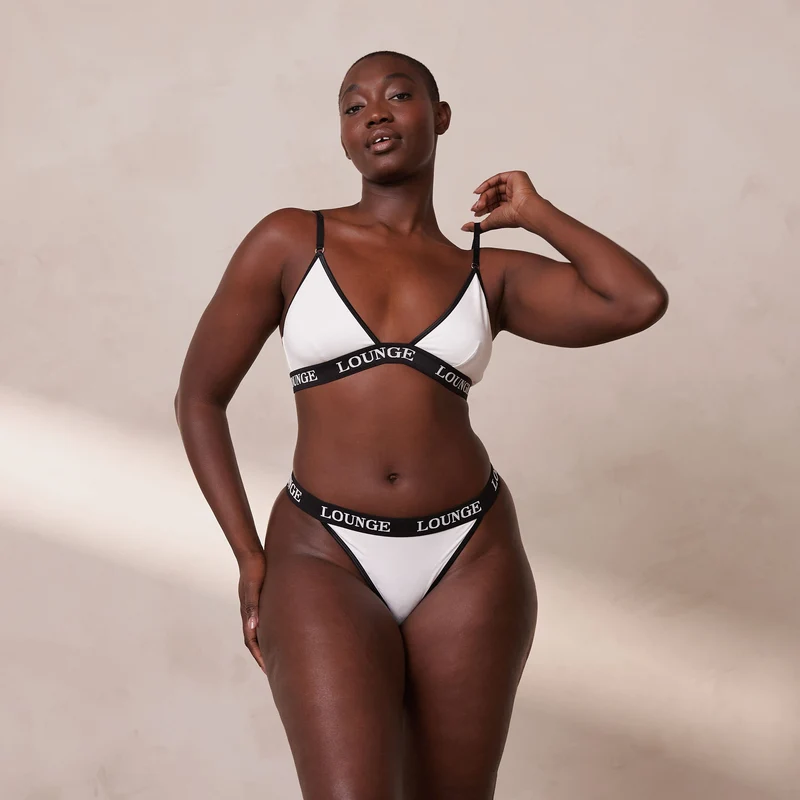 Bamboo Triangle Soutien-Gorge - Blanc & Noir