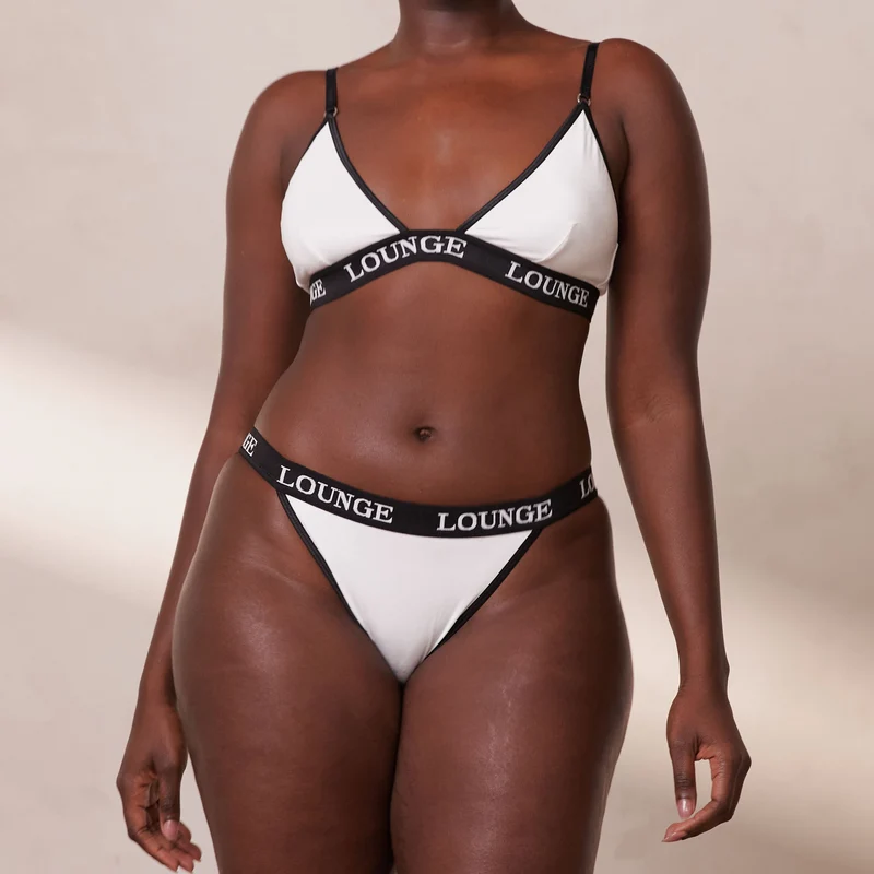 Bamboo Triangle Soutien-Gorge - Blanc & Noir